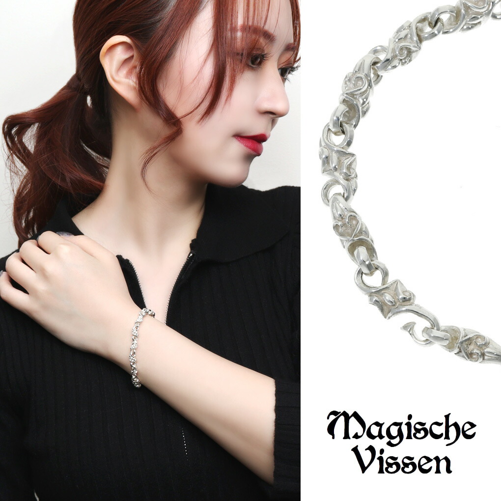 楽天市場】トライバル パーツ ブレスレット シルバー 925 白仕上げ