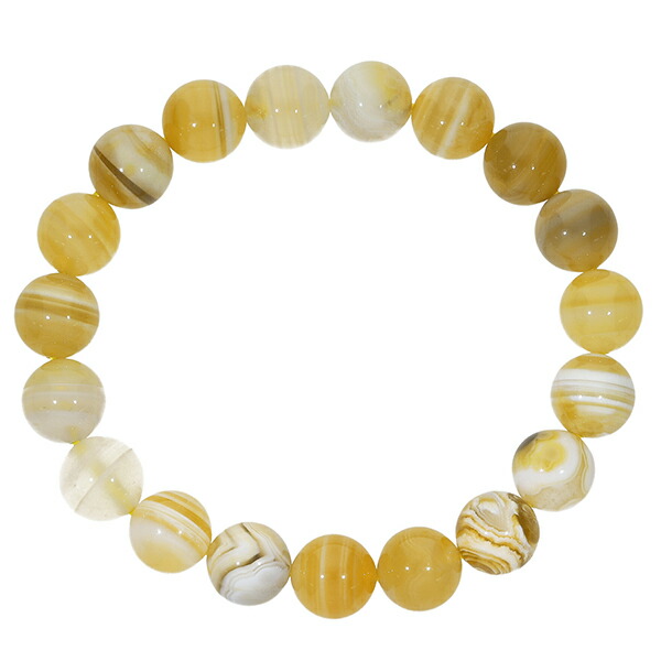 楽天市場】縞瑪瑙 ボツワナアゲート イエロー ブレスレット 10mm 16.5