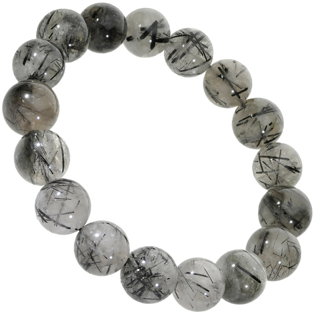 楽天市場】ブラックルチルクォーツ ブレスレット 大玉 13.3mm 20cm
