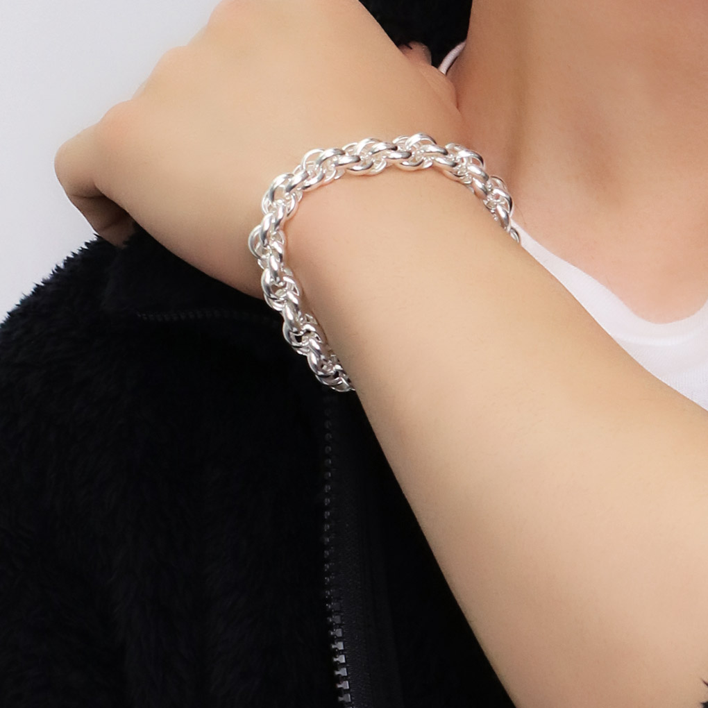楽天市場】シルバー925 ダブルロールチェーン ブレスレット シルバー