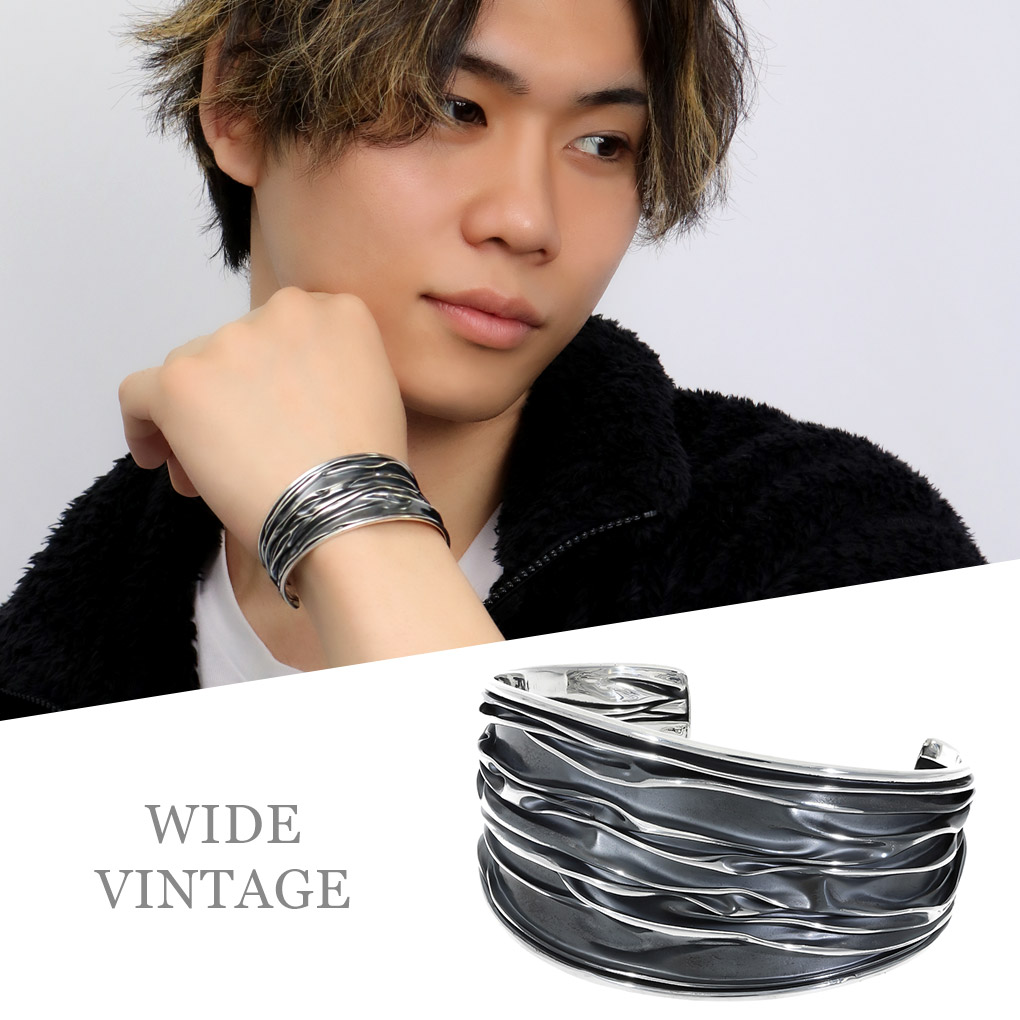 楽天市場】幅広 ヴィンテージ パターン シルバー バングル