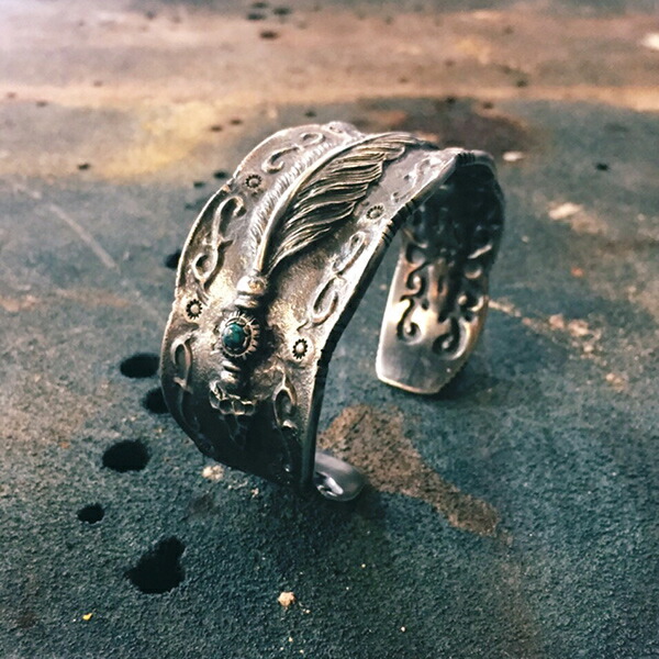 楽天市場】K-SMITH 打ち出し フェザー 燻し シルバーバングル