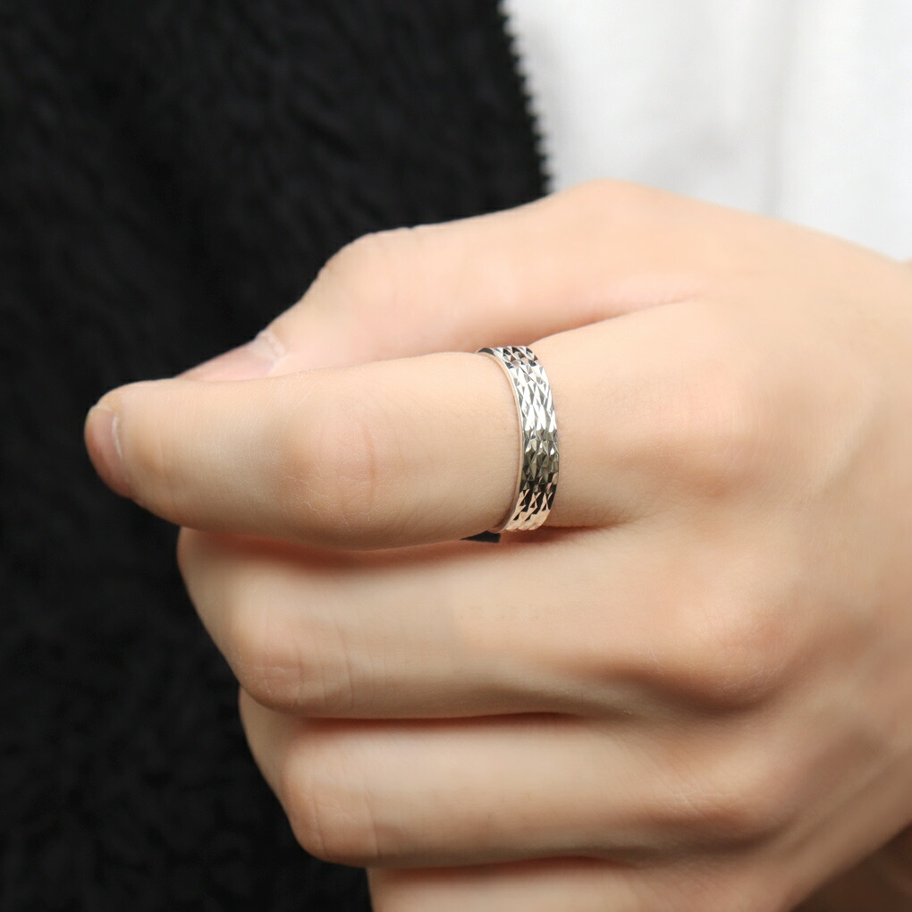 楽天市場】カッティング リング 指輪 8〜28号 シルバー 925 鏡面 白