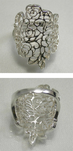楽天市場】薔薇の透かし模様 シルバーリング 7〜15号 指輪 リング Ring
