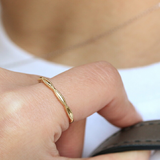 楽天市場】K18 PT 地金 リーフ リング 6号-16号 送料無料 指輪 18金 10