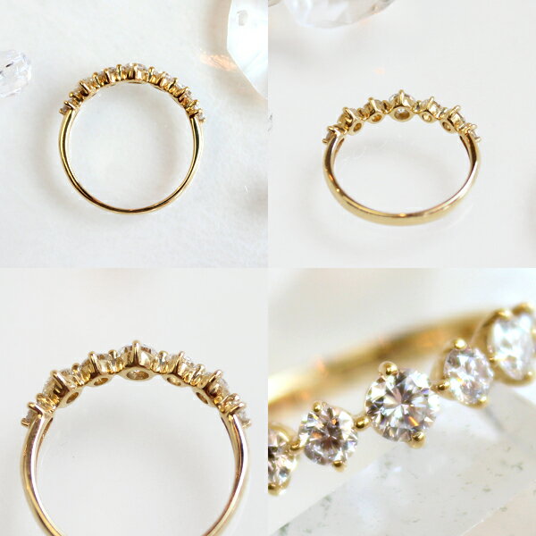 楽天市場】K18 PT 天然 ダイヤモンド 計0.55ct ハーフエタニティリング