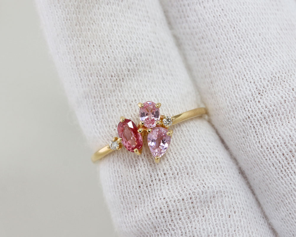 楽天市場】K18 天然ピンクサファイア リング 11号 イエローゴールド