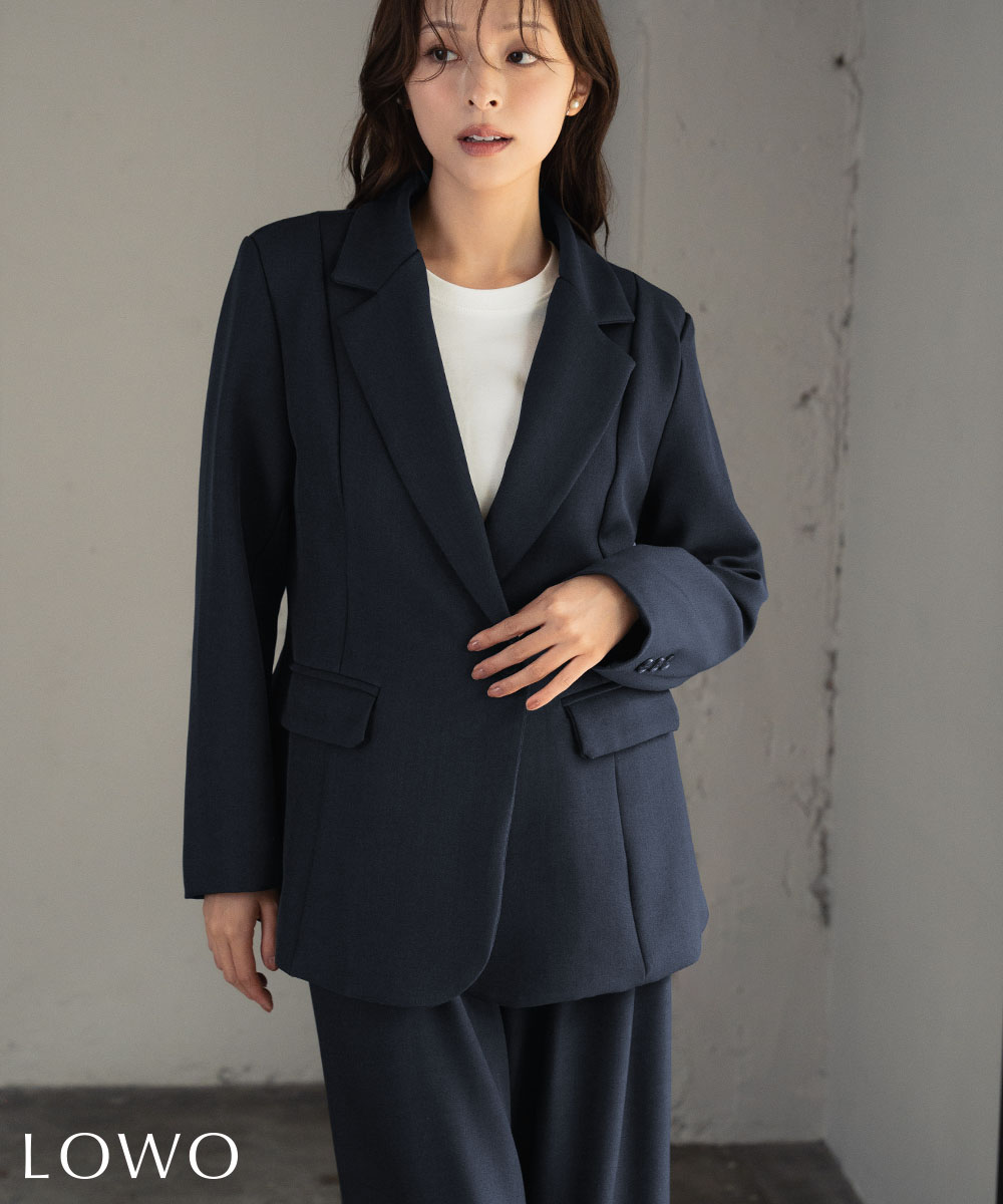 楽天市場】スーツ インナー ブラウス（カラーネイビー）（パンツスーツ