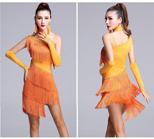 楽天市場】社交ダンスドレス ラテン フリンジ アシンメトリー ミニ丈