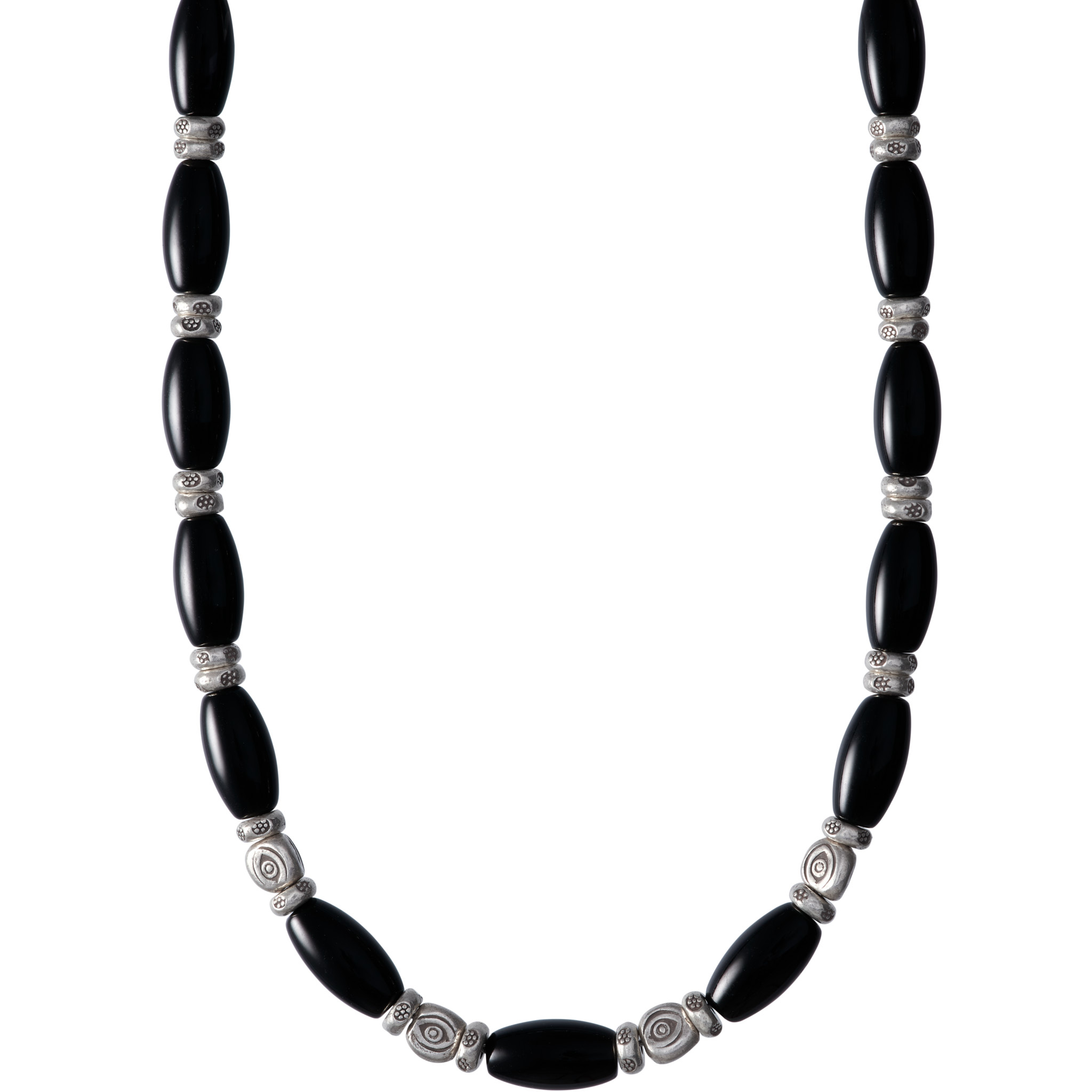 楽天市場】カレン 族 シルバー 漆黒の輝き オニキス ビーズ 紡錘形