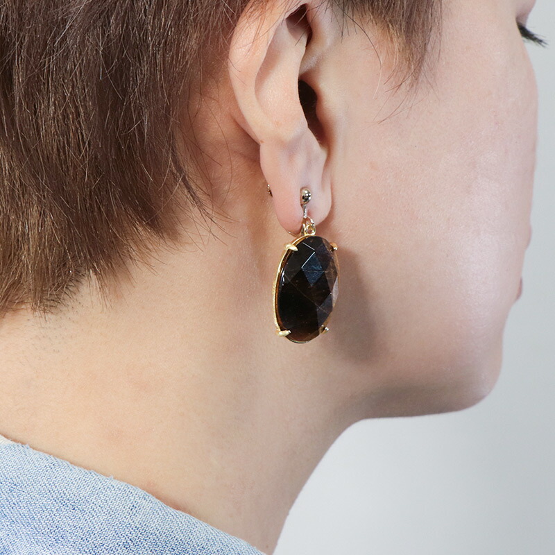 楽天市場】イヤリング ピアス 天然石 / 水晶 タイガーアイ 虎目石 透明