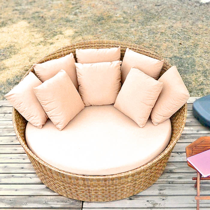 楽天市場】シンセティックラタン ラウンド型 ソファー 《幅158cm × 高