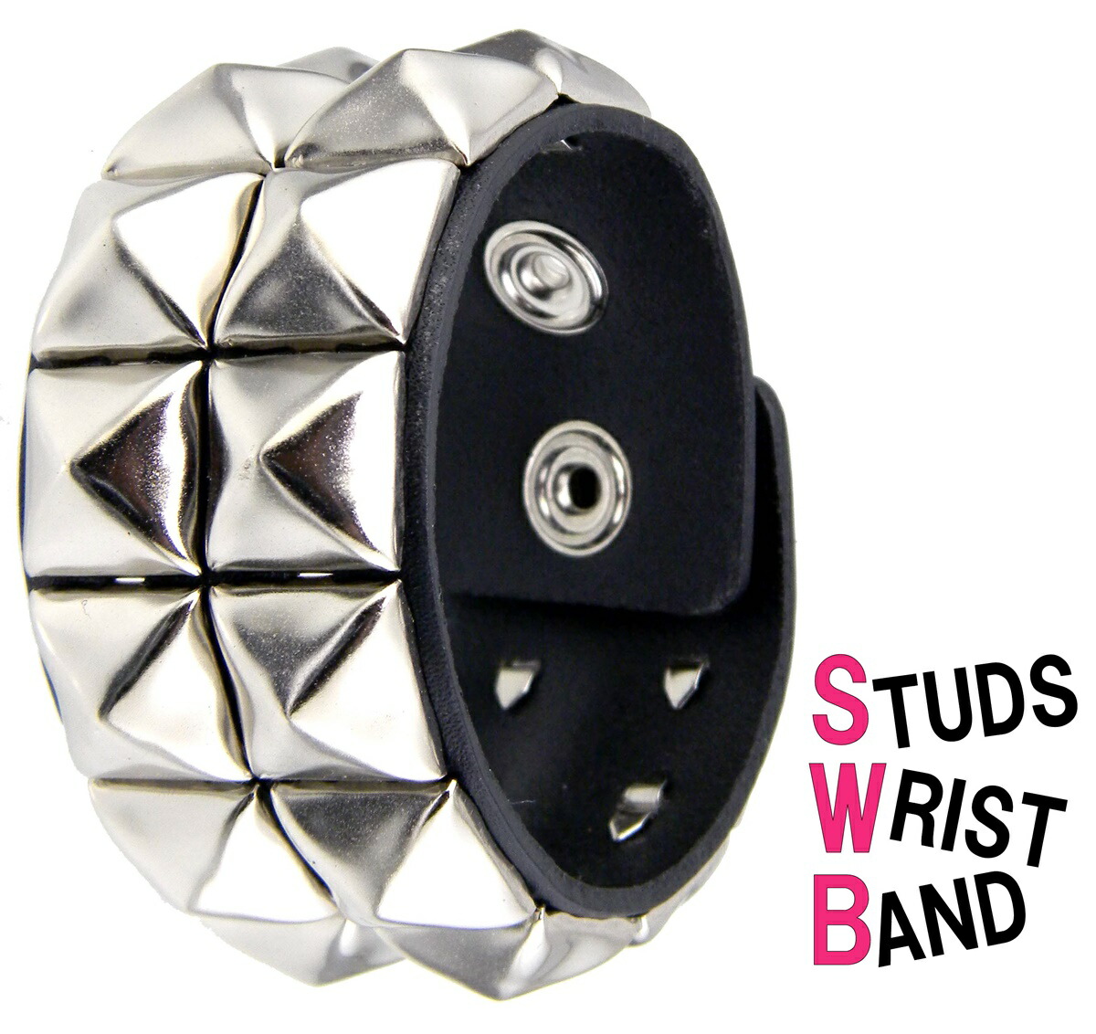 楽天市場】スタッズ ブレスレット リストバンド 本革 鋲 ブレス二連