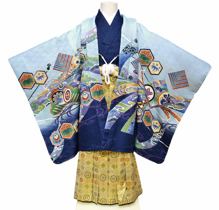 楽天市場】七五三 753 着物 男の子 袴 セット 5歳羽織袴 フルセット 兜