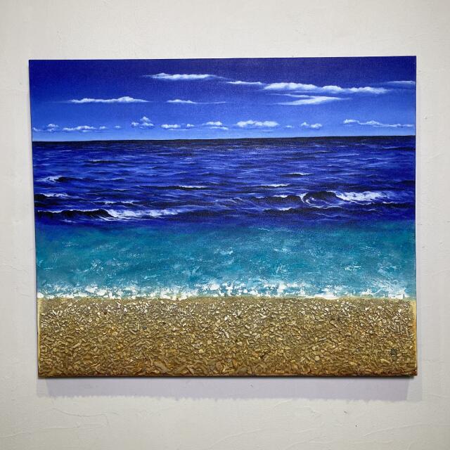 楽天市場】【インテリア雑貨 おしゃれ バリ風】 青い 海の絵 波と砂浜