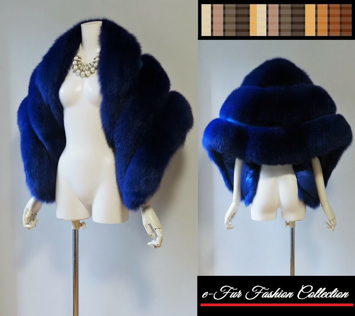 楽天市場】肉厚ロイヤルブルーフォックスファーストール ショール