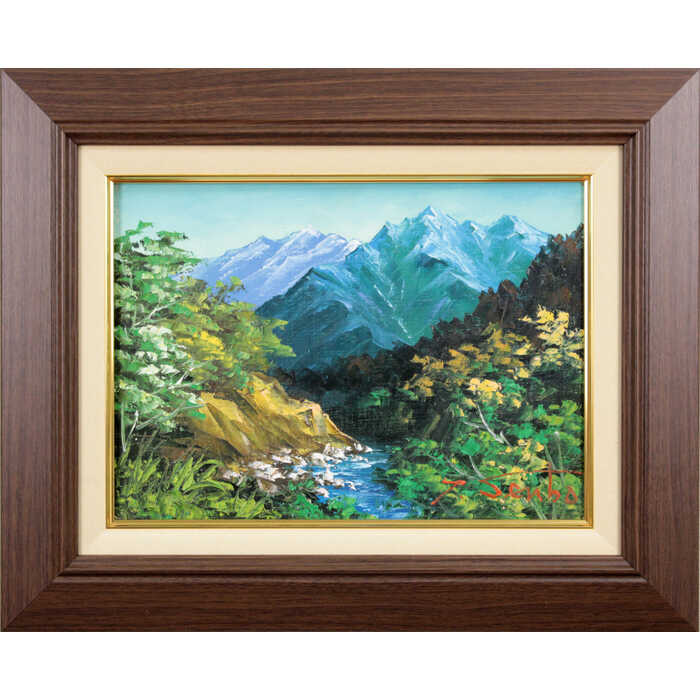 楽天市場】絵画 泉羽鶴美 油絵・油彩画 『南アルプス』 山 植物 風景