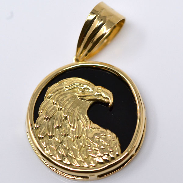 楽天市場】18金 ペンダント トップ 黒 ブラック オニキス イーグル