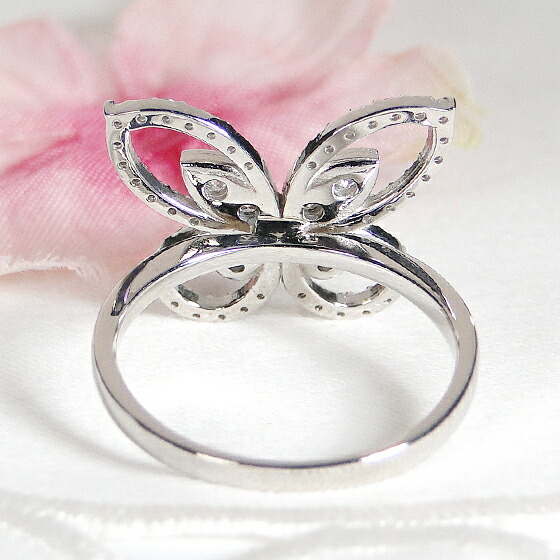 楽天市場】Pt900/K18YG/PG 蝶モチーフ ダイヤモンド リング【0.4ct