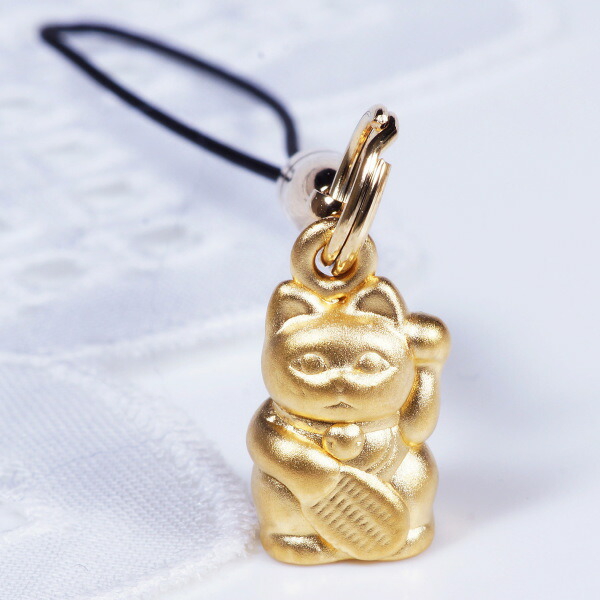 楽天市場】K24 招き猫 ストラップ 金工作家「光則」監修デザイン 純金