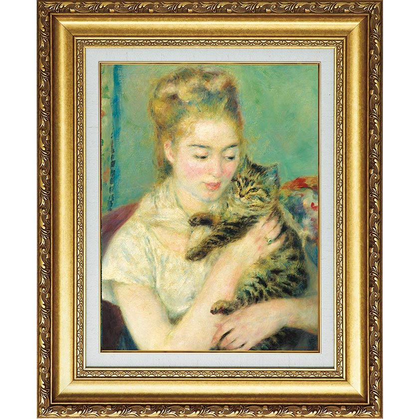 楽天市場】ルノワール 複製名画 「猫を抱く女性」 美術品 絵画 : 光