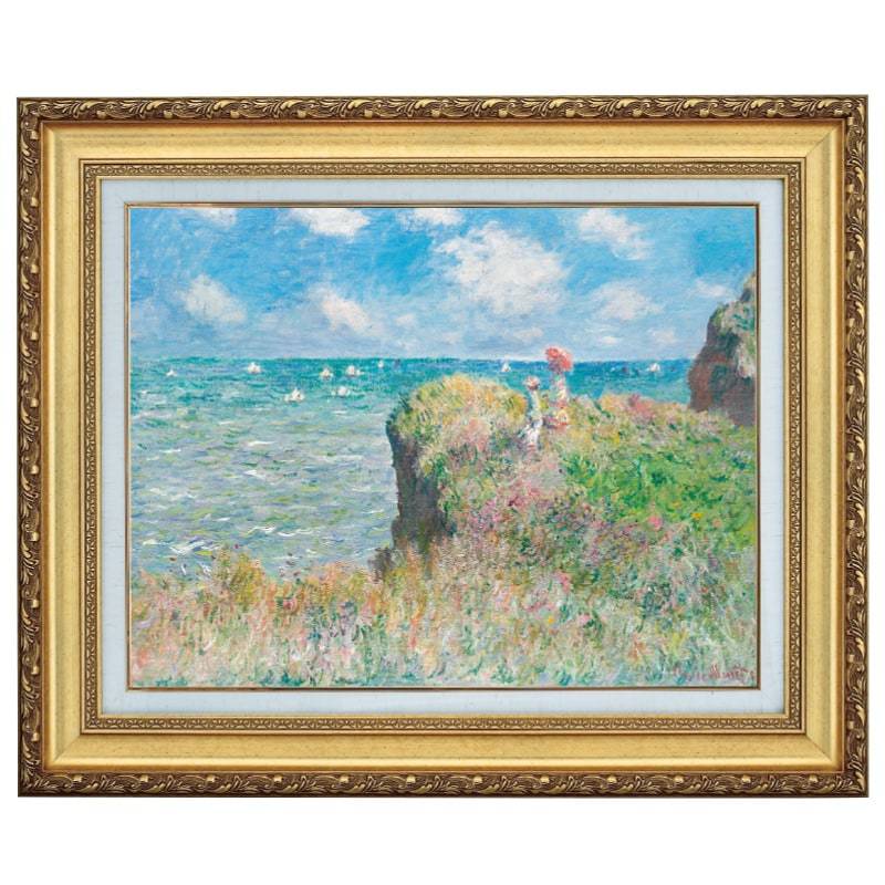 楽天市場】モネ「プールヴィルの断崖の上の散歩」10号 立体複製名画
