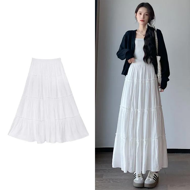 楽天市場】 スカート ロング きれいめ プリーツティアードスカート