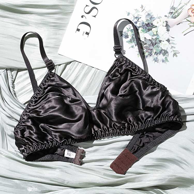 楽天市場】レディース ノンワイヤーブラジャー シルクストレッチサテン