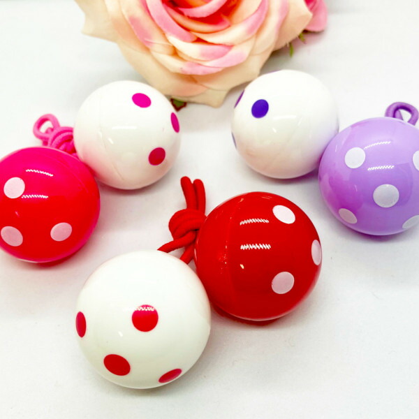 楽天市場】ツートンカラーの水玉ボール付きヘアゴムヘアポニー ヘアー