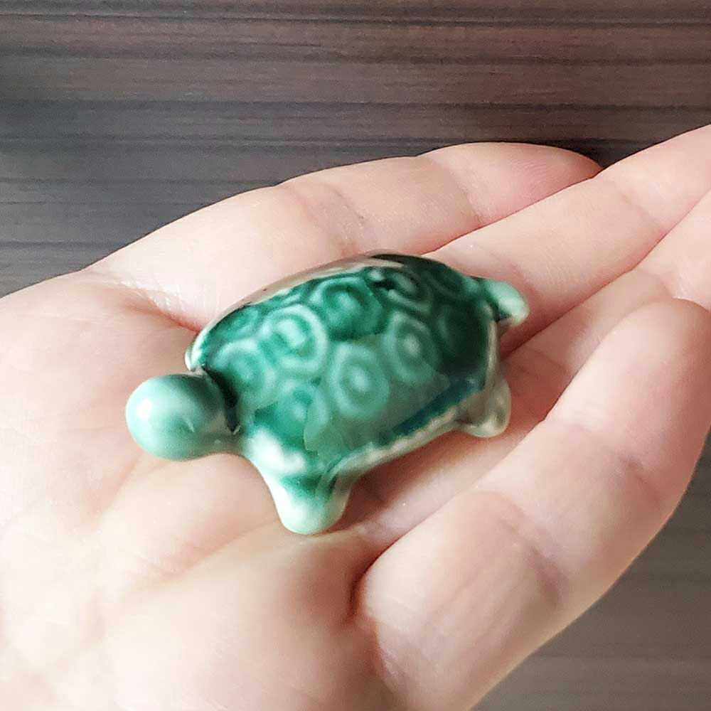 楽天市場】ミニチュア 置物 飾り フィギュア 緑 亀（かめ）4．5cm 添