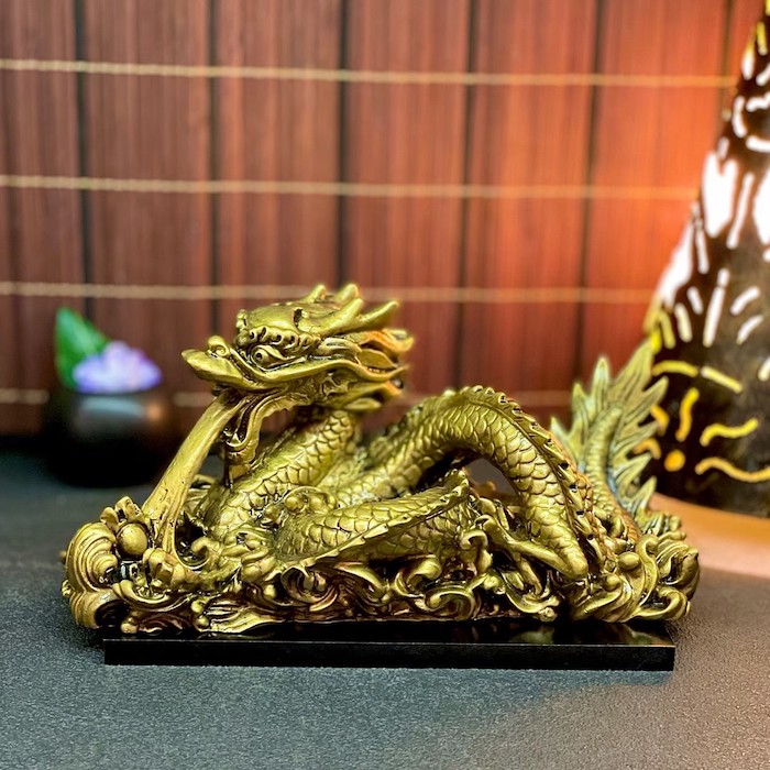 楽天市場】龍 大サイズ S18160 高さ10cm ゴールド 金 ドラゴン 龍神様