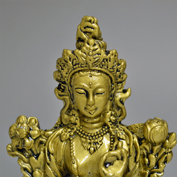楽天市場】観音菩薩様 高さ11.5cm S19015 金 ゴールド 自在菩薩 観世音