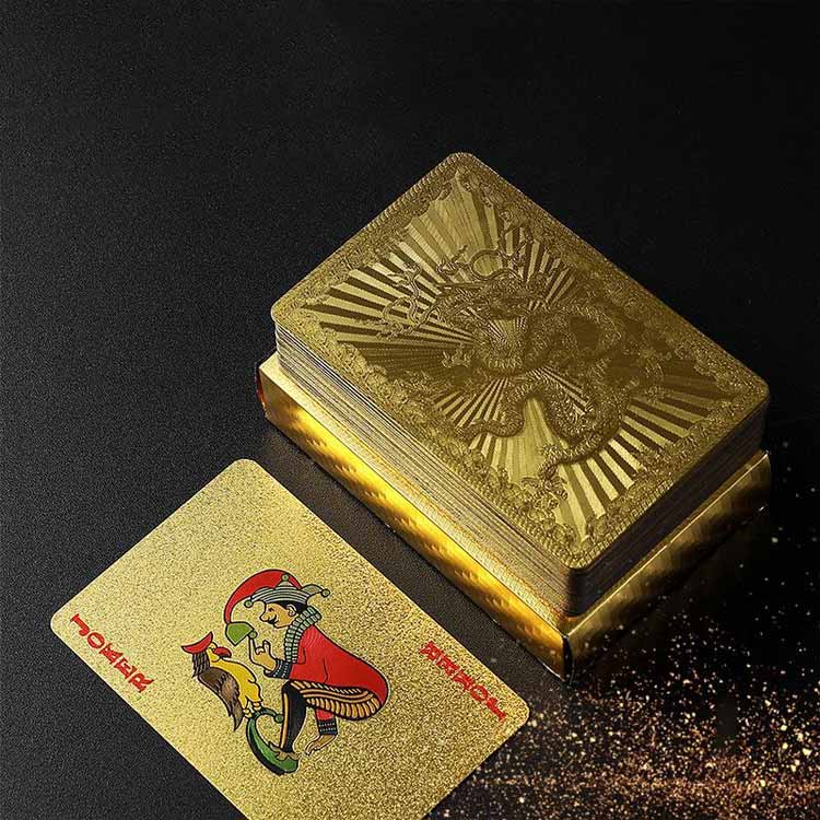 楽天市場】2組セット ゴールドトランプ プラスチック 金色 トランプ