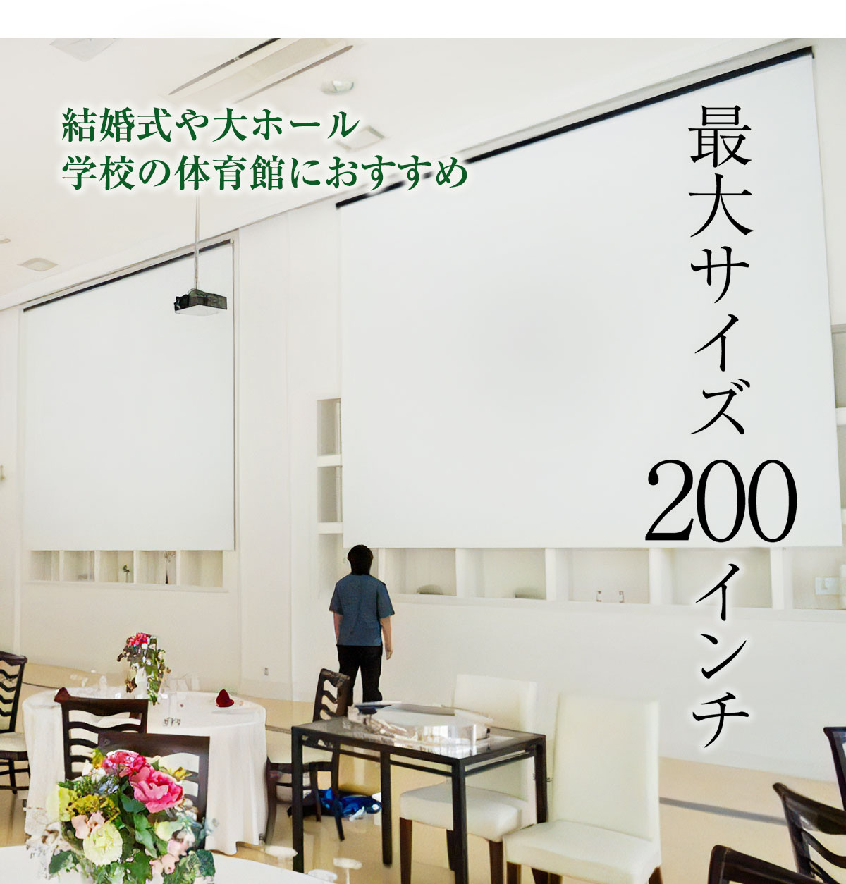 楽天市場】大型電動スクリーン 200インチ 上部延長 吊り下げ シアター