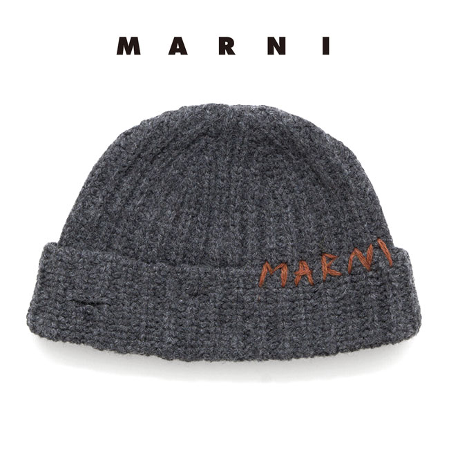 楽天市場】[TIME SALE] MARNI マルニ ロゴ刺繍 ウール ニットキャップ