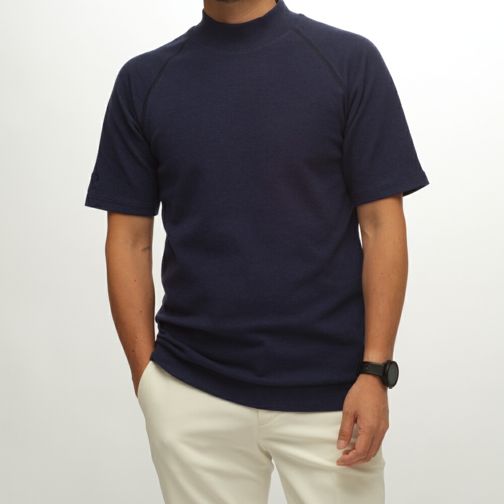 楽天市場】ストレッチ 半袖 モックネック メンズ ゴルフ ハイネック