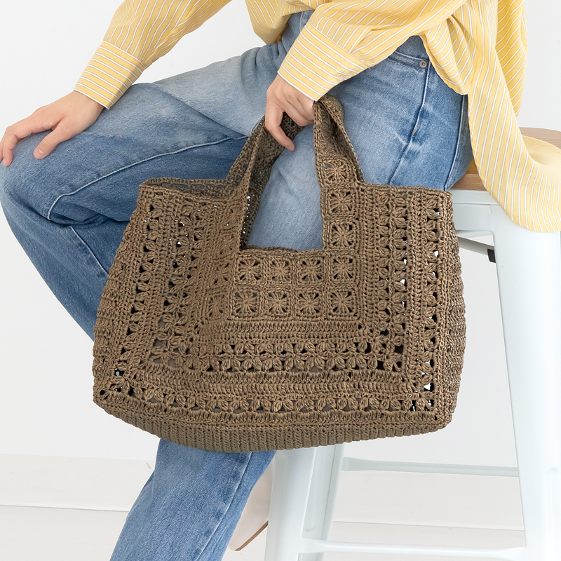 楽天市場】【 無料編み図公開 / 作品 】224S-07 スクエアトート【663