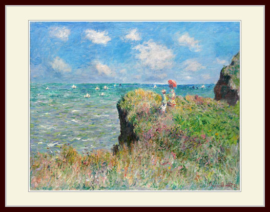 楽天市場】モネ・「プールヴィルの断崖の上の散歩」 : グーピルギャラリー