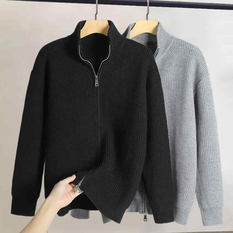 楽天市場】セーター メンズ ニット トップス 秋冬 ダブルジップ