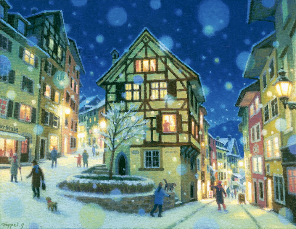 ジグソーパズル 笹倉鉄平 サン・ルーに降る雪 1518スモールピース