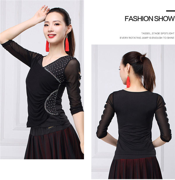 楽天市場】社交ダンス トップス 女性 衣装 上着 競技着 モダンラテン