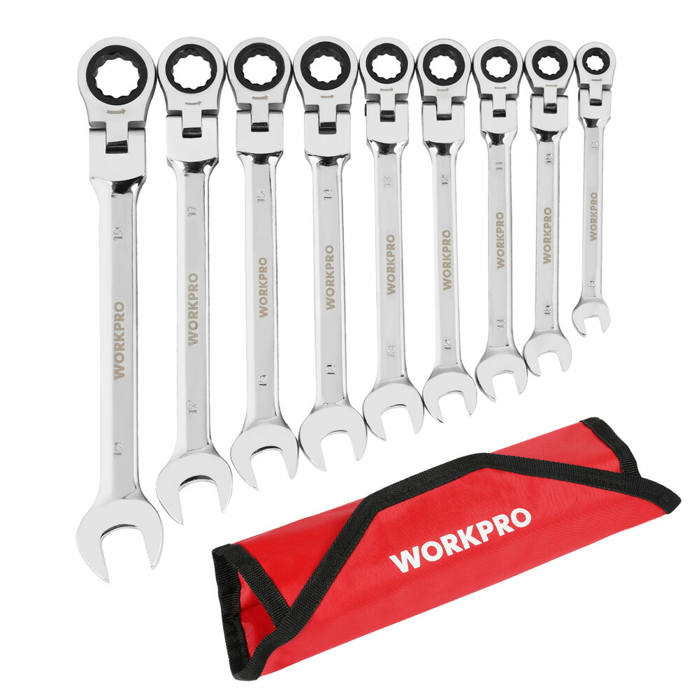 楽天市場】【10%OFF】WORKPRO フレックスラチェットレンチ セット 首