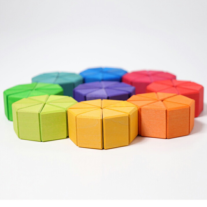 楽天市場】グリムス 木のおもちゃ にじのオクタゴン 大 72ピース