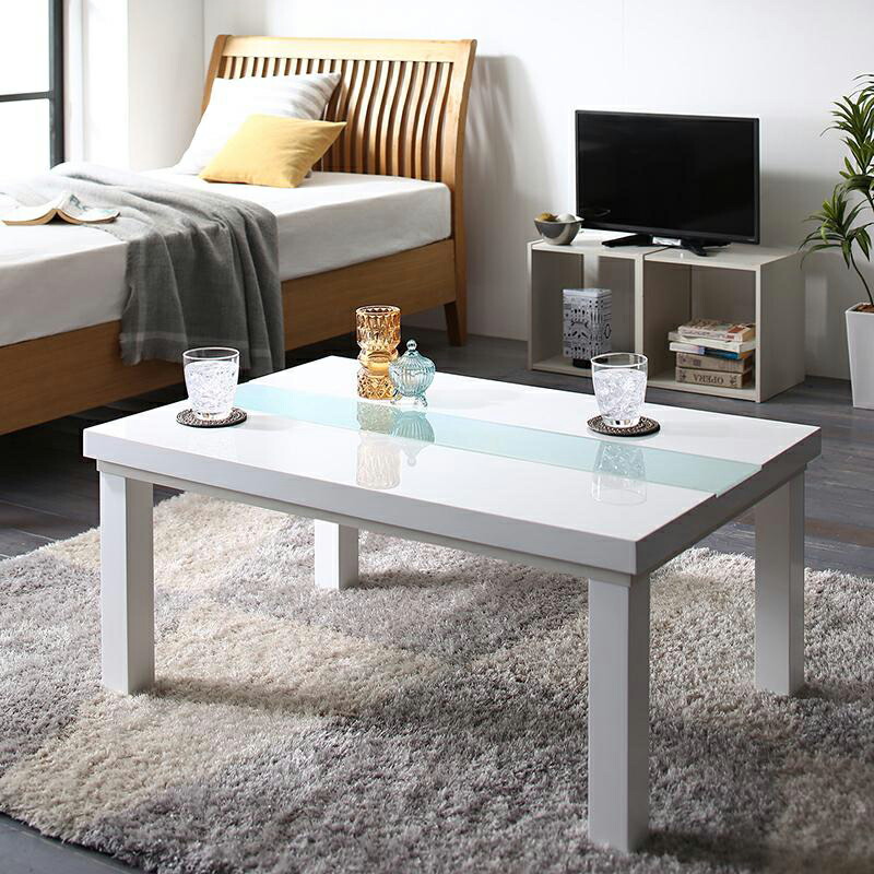 楽天市場】【こたつ】【幅90cm】ホワイト/白天板×白ガラス・長方形商品