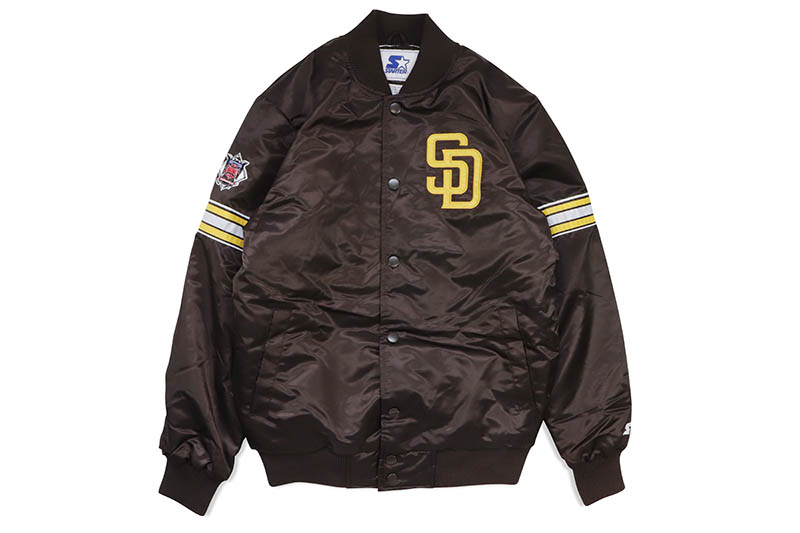 楽天市場】STARTER SAN DIEGO PADRES VARSITY SATIN FULL-SNAP JACKET
