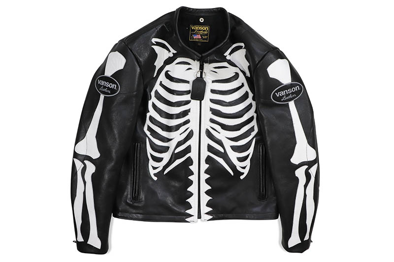 楽天市場】VANSON BONES FLAT-TRACK JACKET (BONE:BLACK)バンソン