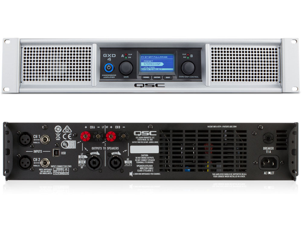 楽天市場】QSC ( キューエスシー ) GXD4 ◇ 400W × 2 (8Ω) / 600W × 2