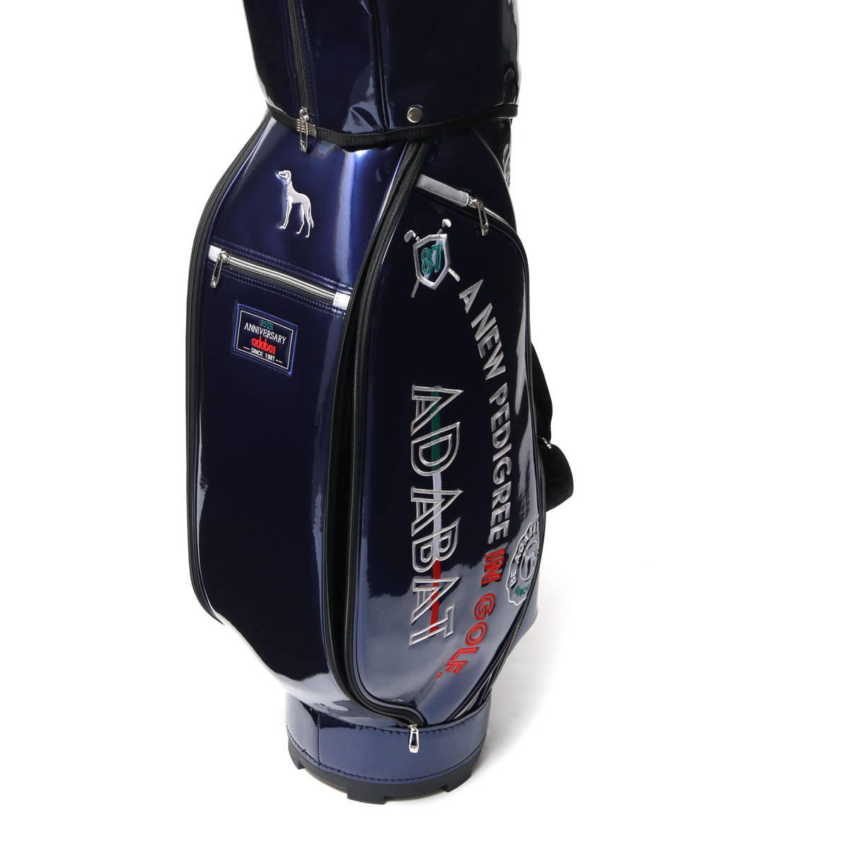 adabatネイビーキャディバッグ，ゴルフバッグ，シューズケース3点