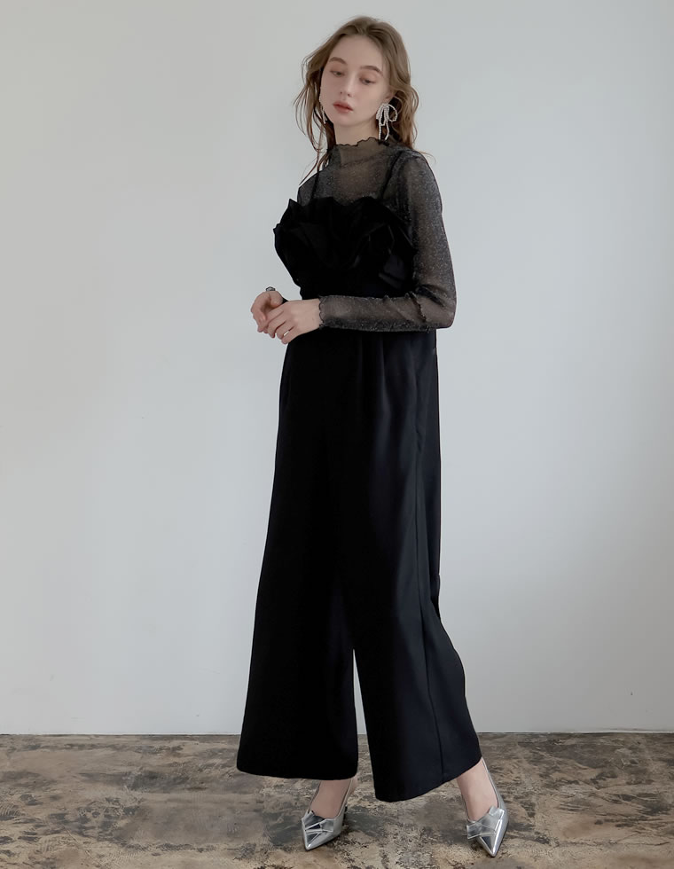 rielle riche新品リラックスフリルオールインワン