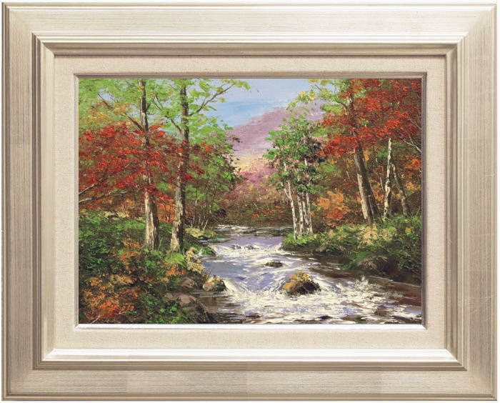 楽天市場】西村拡人 「 奥入瀬川 ( 秋 ) 」 油絵 ・ 油彩画 F4 ( 4号
